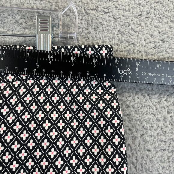 J Jill Capri Pants 12 Black Minimalist Stretchy Geometric Flower All-Over Career - Picture 7 of 13